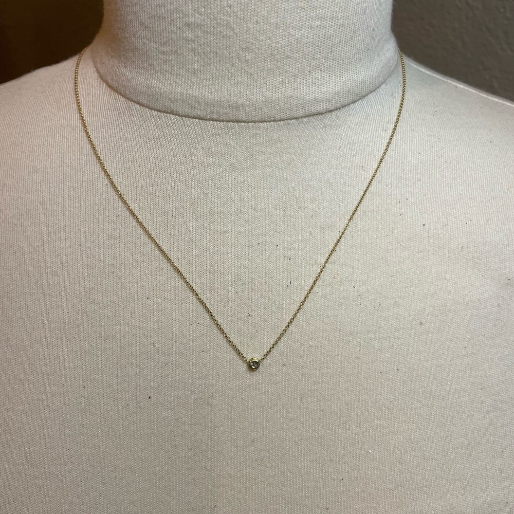 Bony Levy Petite Bezel Diamond Solitaire Necklace